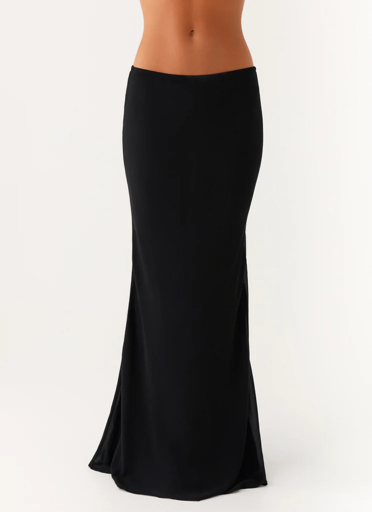 Canyon Chiffon Maxi Skirt - Nero