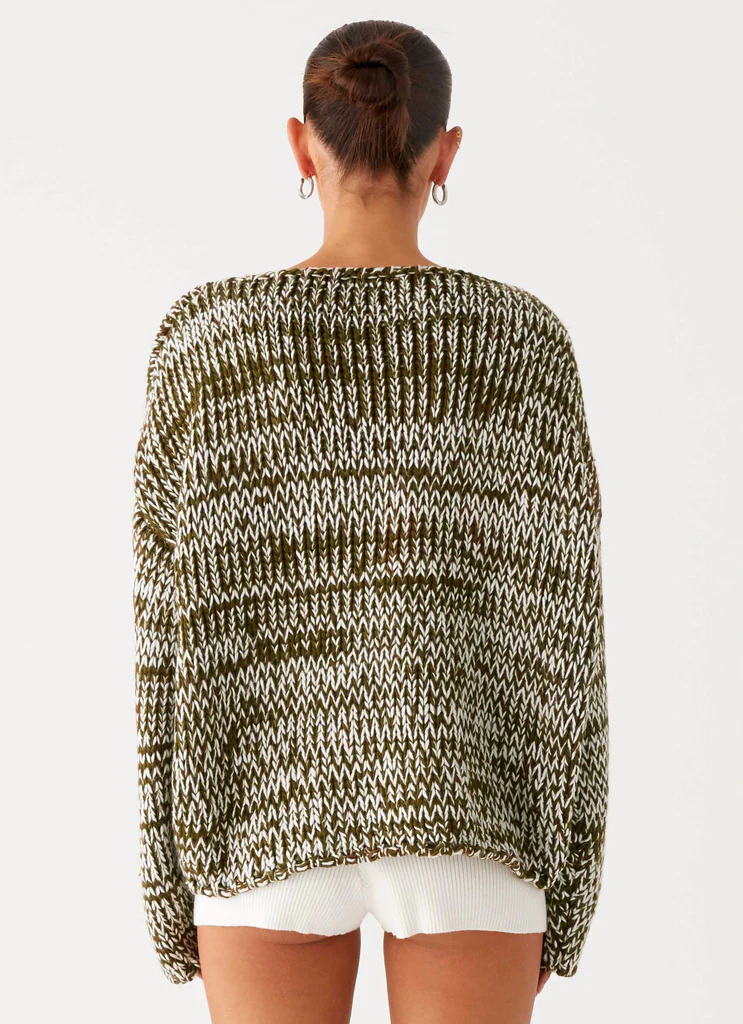 Giacca Larga in Maglia Darla - Khaki