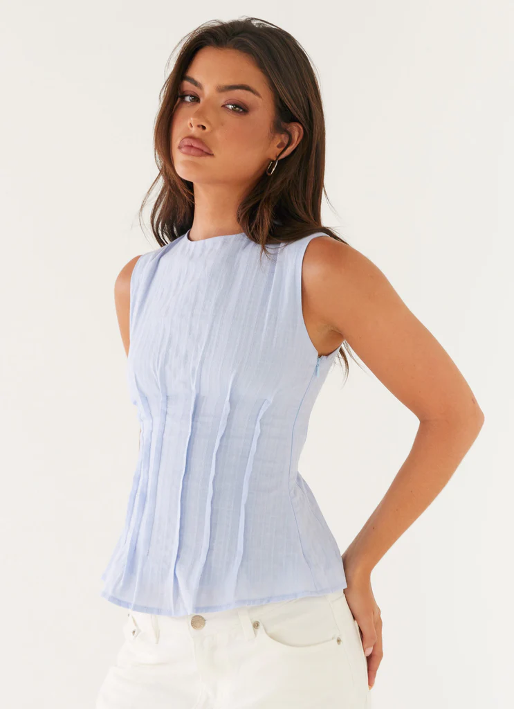 Top con Cinturino Franco - Blu