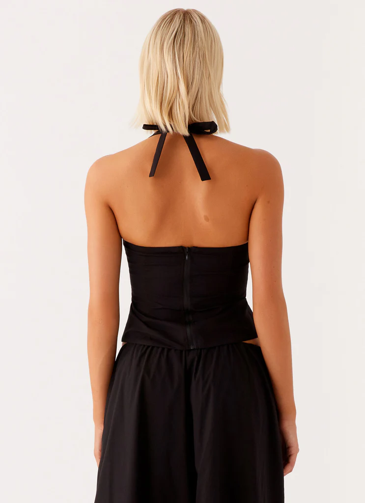 Top a spalline Chery Bustier - Nero
