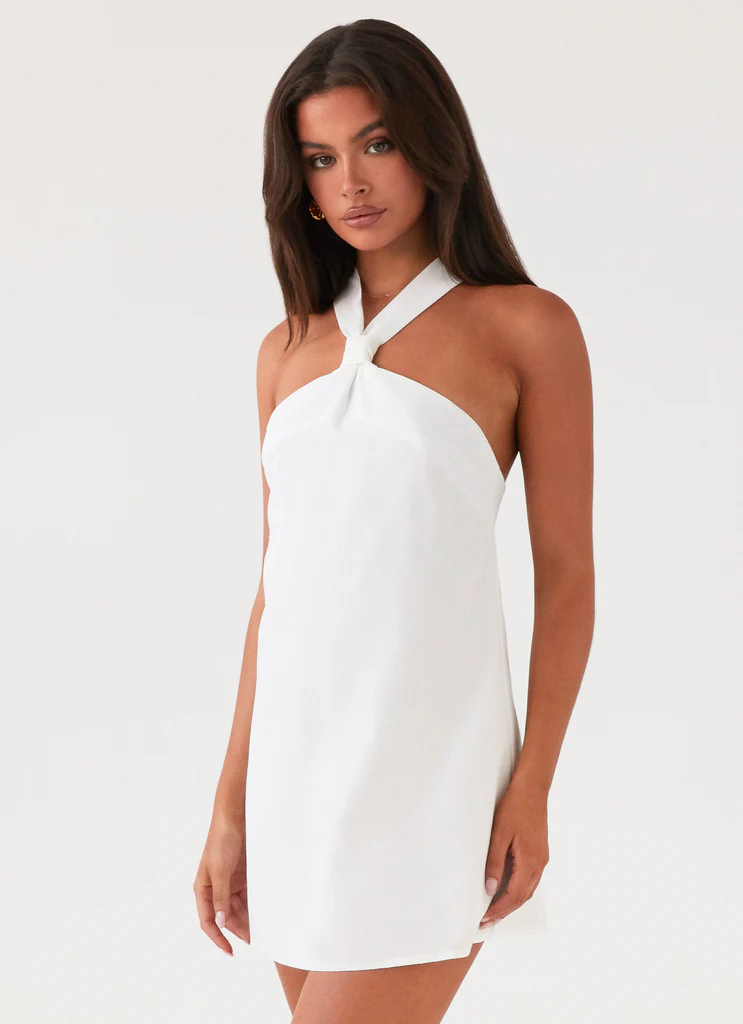 Keira Abito Micro Mini in Lino – Bianco Keira Abito Micro Mini in Lino - Bianco