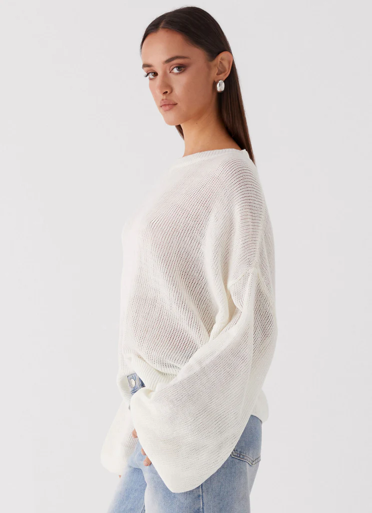 Maglione Lavorato Oversized Tyla - Bianco