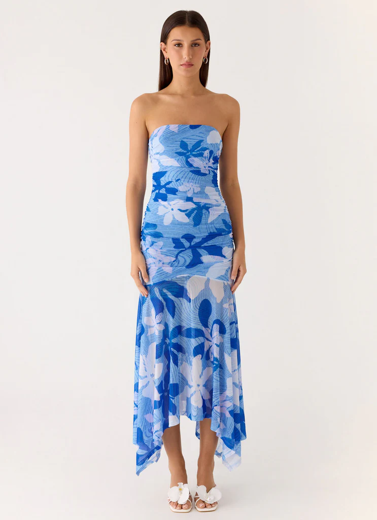 Lo Siento Midi Dress - Giardino Indigo