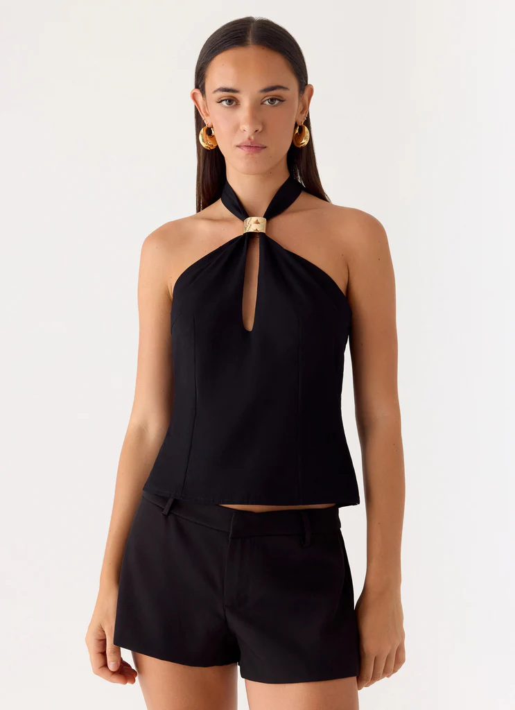 Top a spalline Odetta - Nero