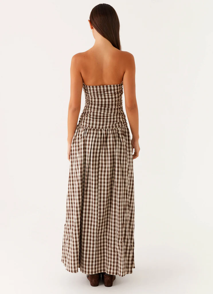 Abito Maxi Carmel - Rosa Gingham