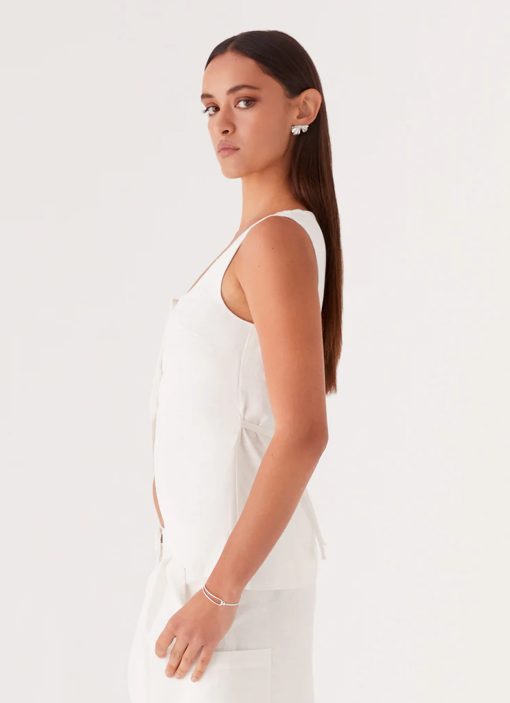 Gilet in Lino Mayzie - Bianco
