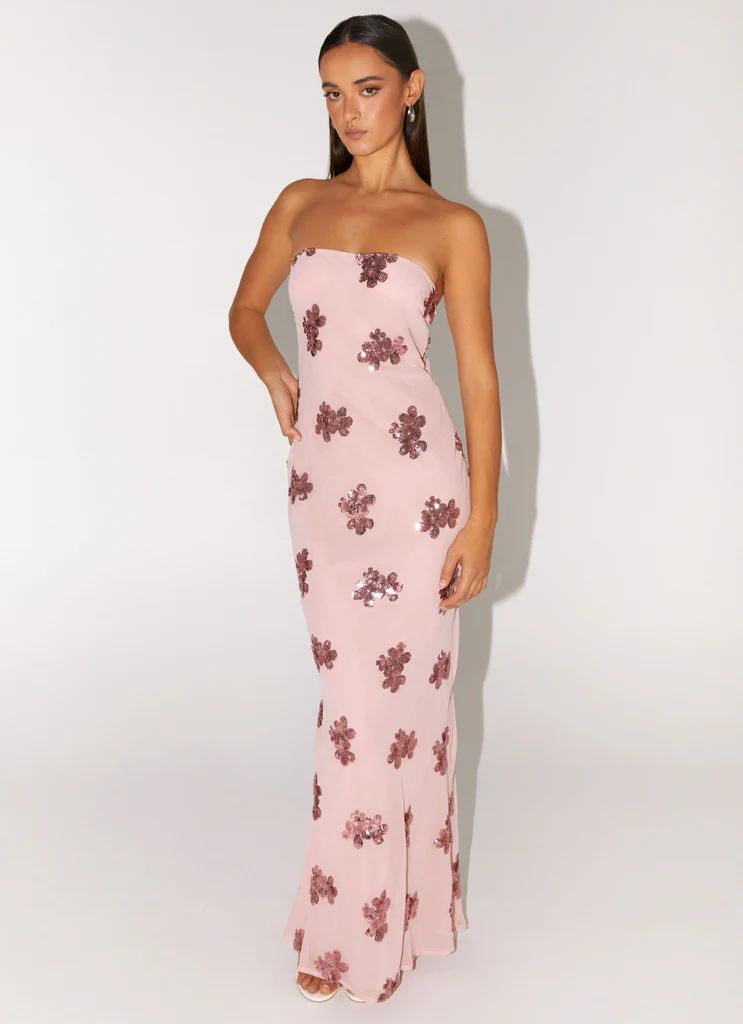 Vestito Maxi con Paillettes Sweet Escape - Rosa Baby