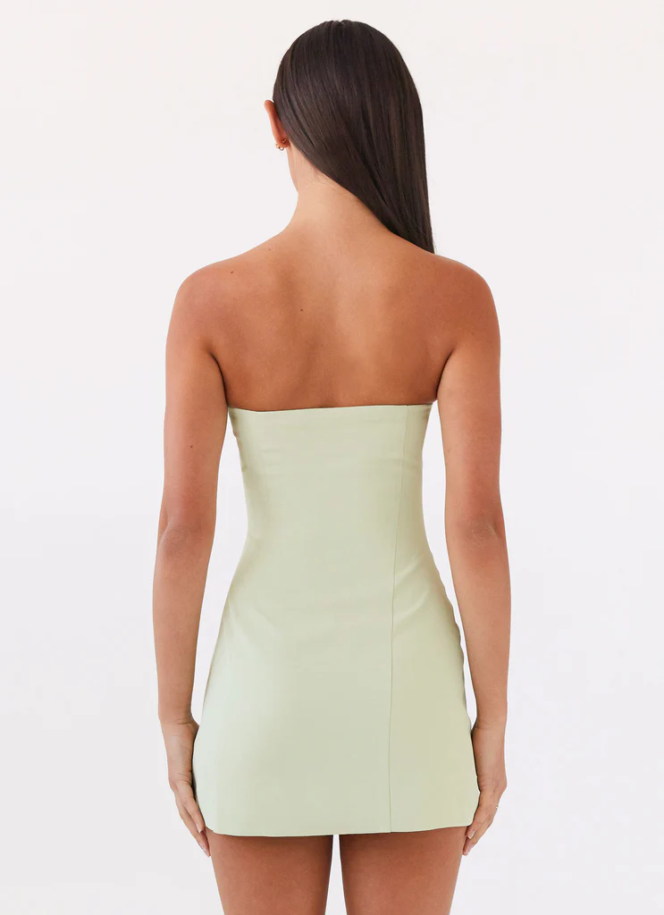 Vestito Mini Senza Spalline Ayanna - Verde Zest