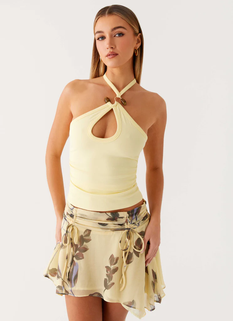 Top Feya a Spalline - Giallo