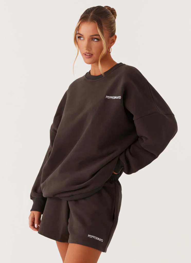 Felpa Oversized Firmata - Grigio Antracite