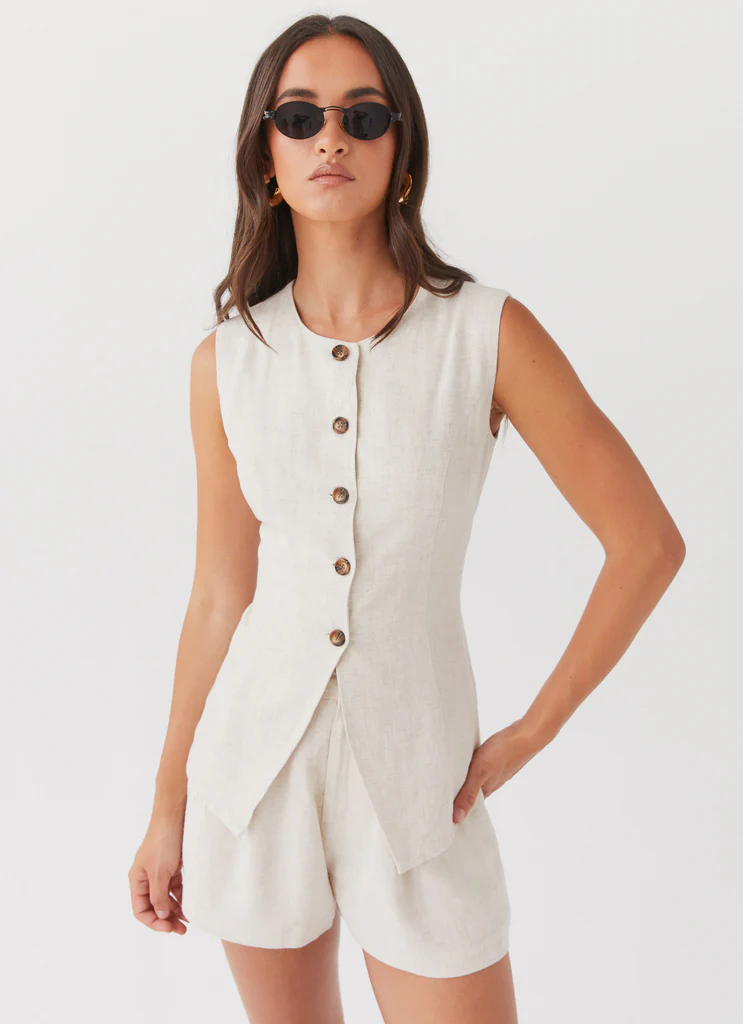 Gilet in Lino Born For Bordeaux - Avena