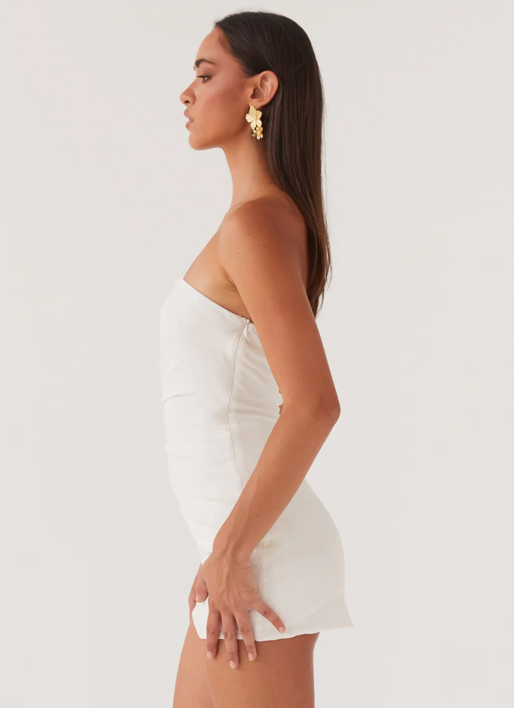 Palm Island Tube Mini Dress - Bianco