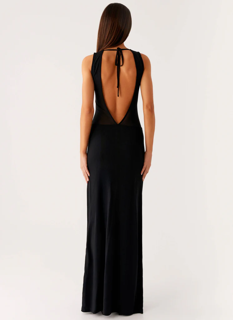 Abito Maxi in rete Lyria - Nero
