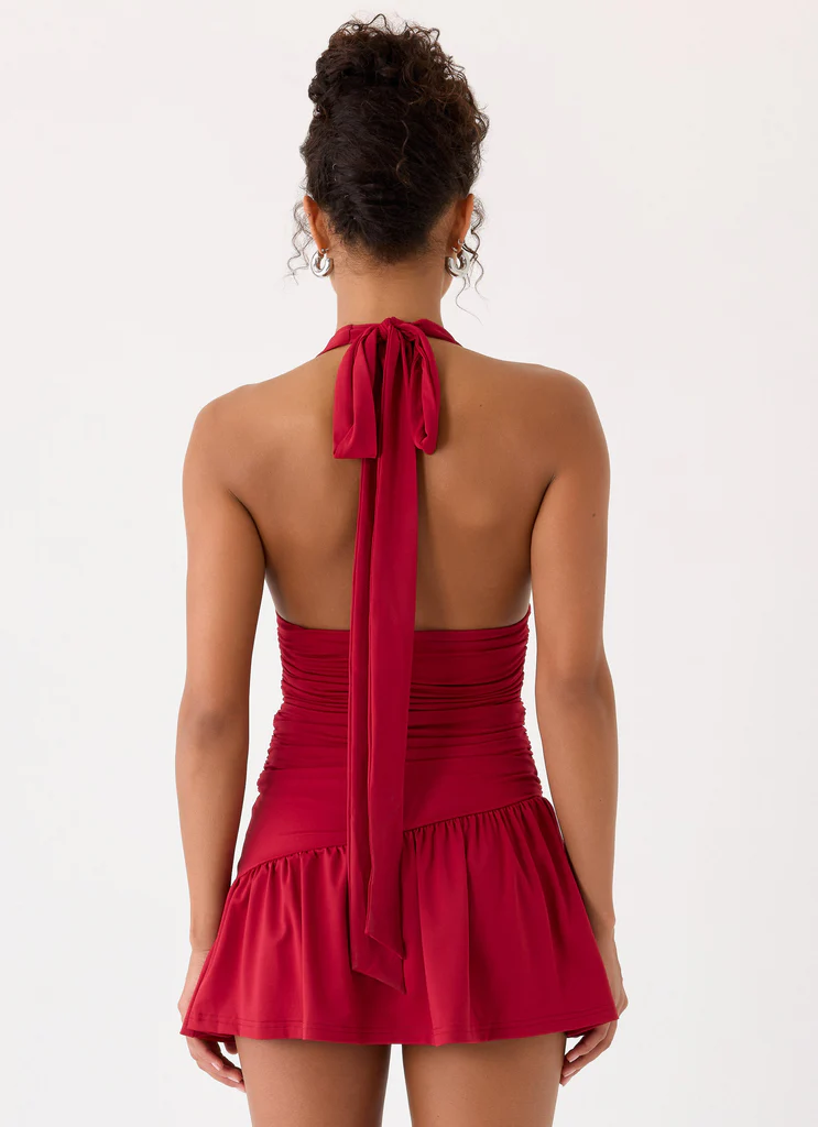 Esme Mini Dress - Rosso Magenta