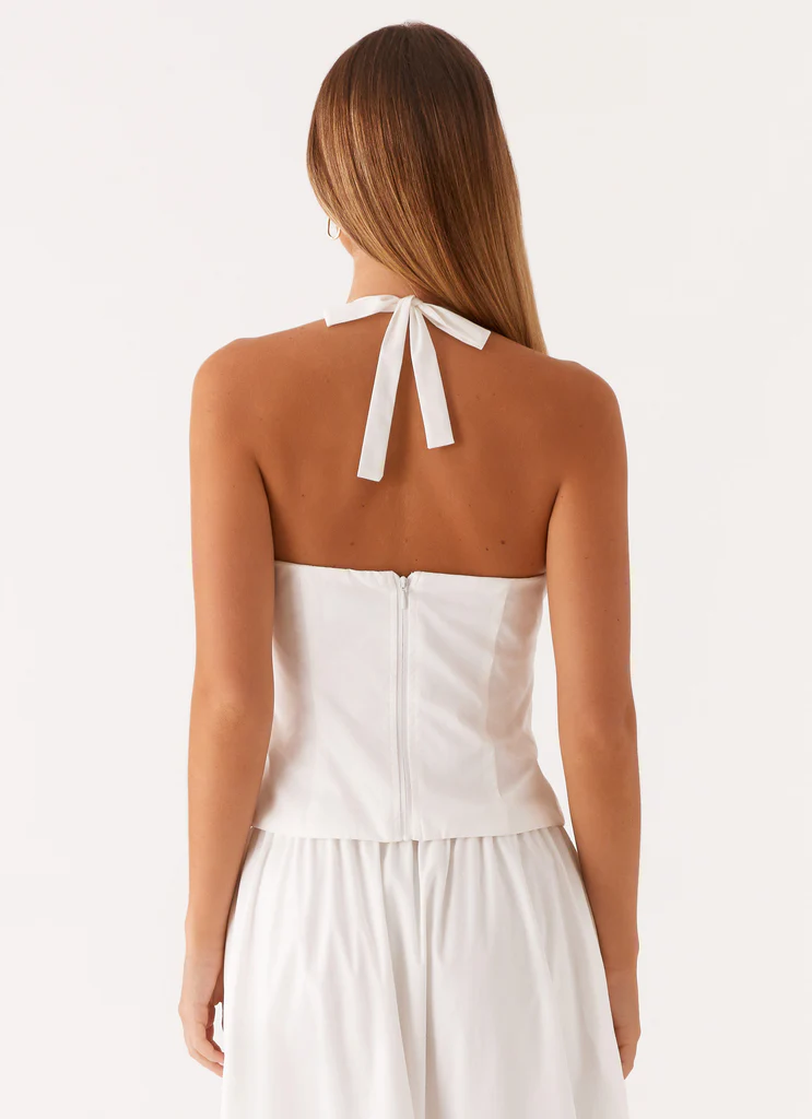 Top a Spallina Cheri Bustier - Bianco