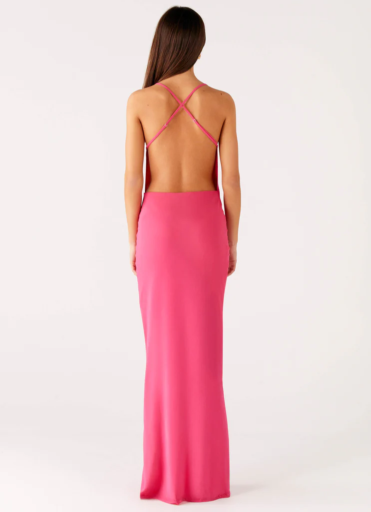 Pure Heart Cowl Maxi Dress - Fucsia