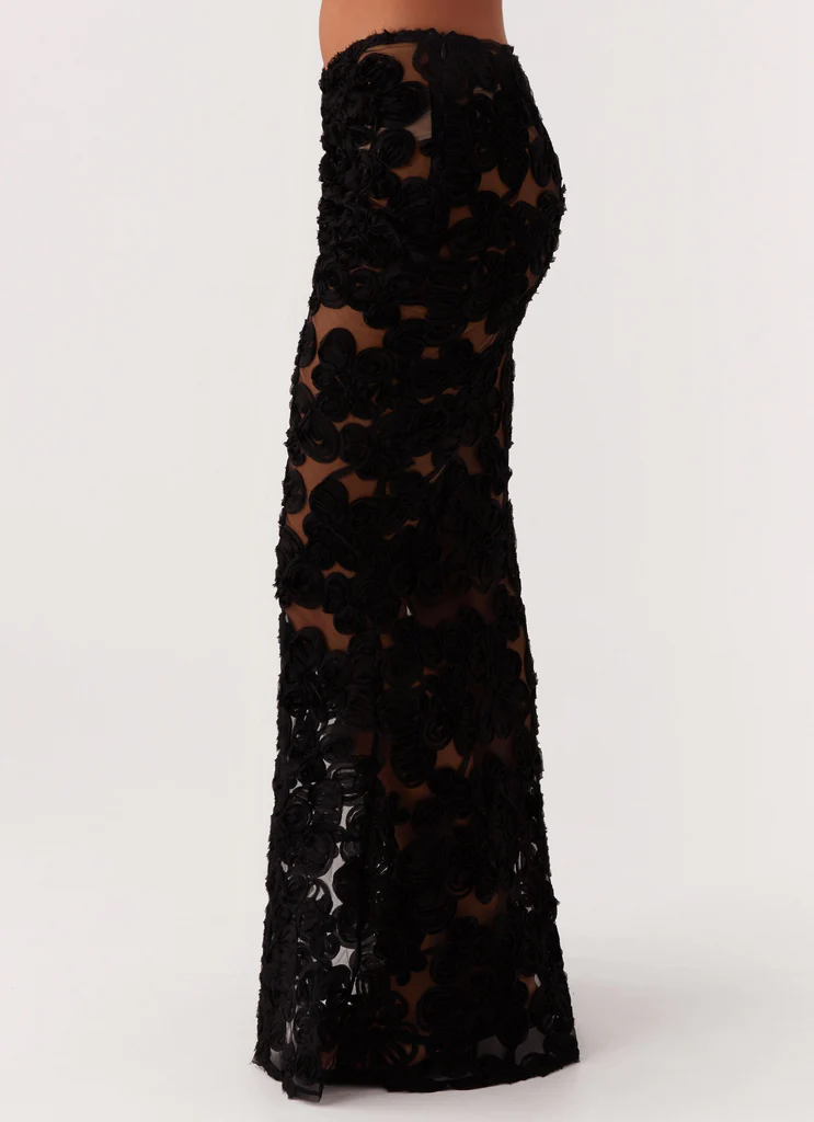 Skirt Maxi Fiorella Floret - Nero