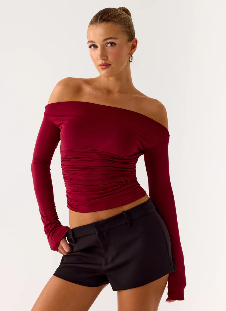 Top a Maniche Lunghe Reva - Marrone