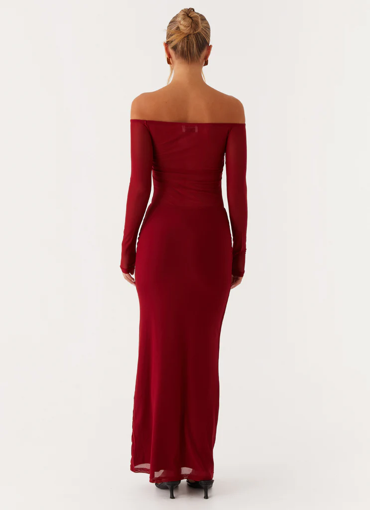 Divine Beauty Mesh Maxi Dress - Marrone