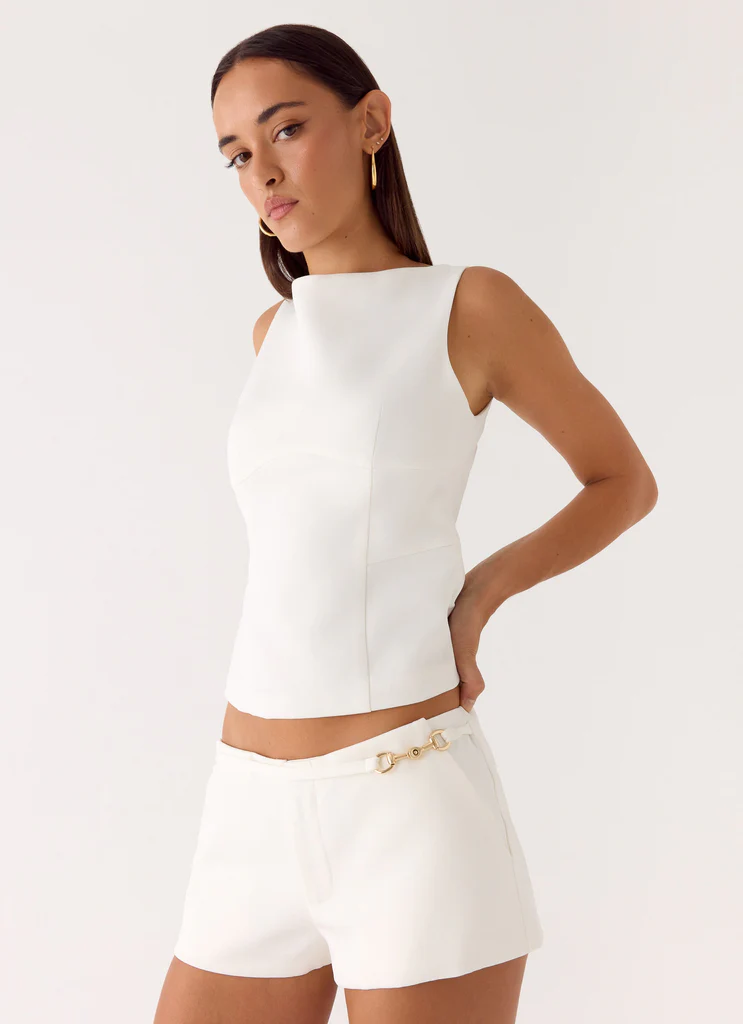 Pantaloni Corti con Cintura Lulita – Bianco Pantaloni Corti con Cintura Lulita - Bianco