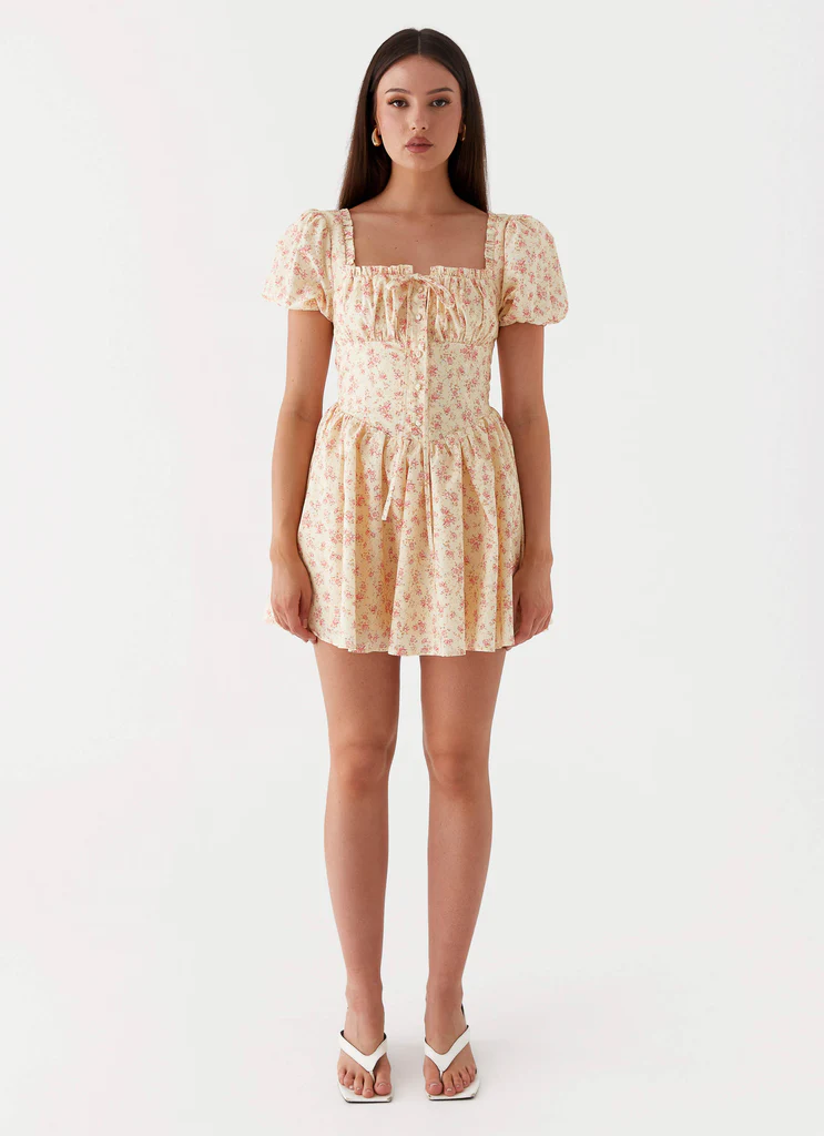 Mila Mini Vestito - Fiori Gialli
