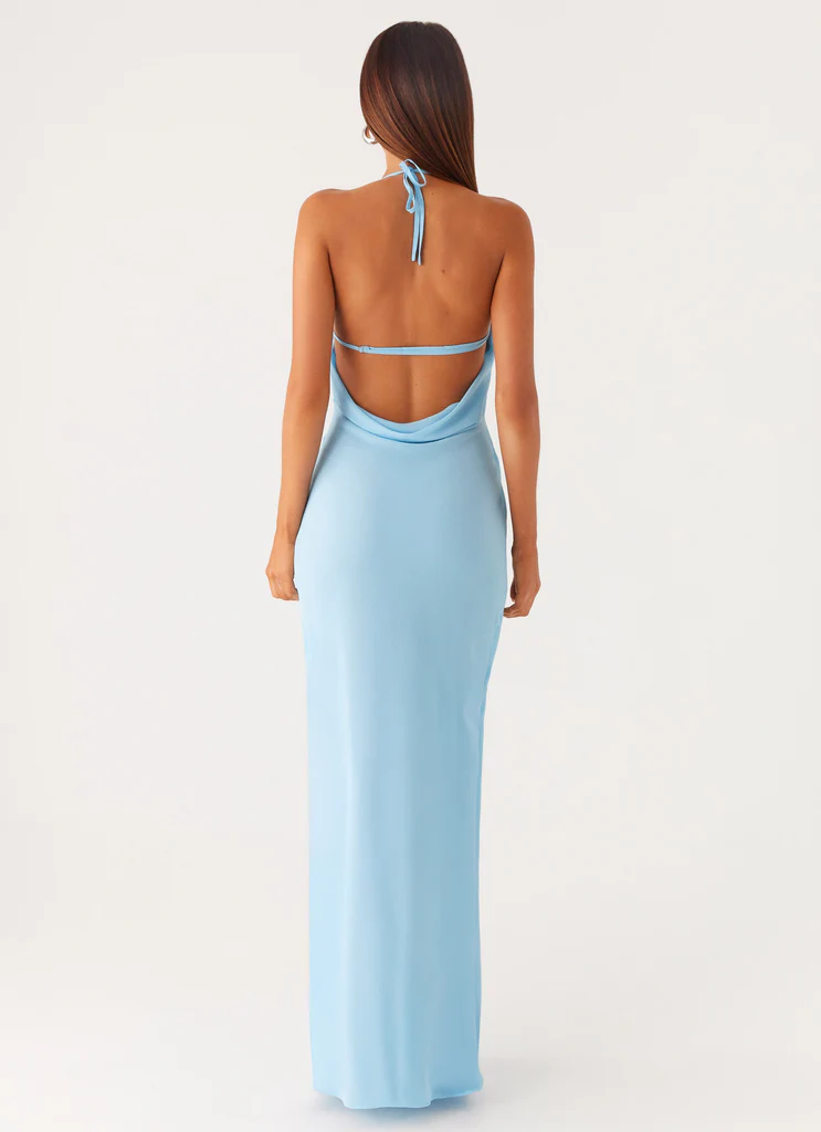 Just A Kiss Cowl Maxi Dress - Turchese