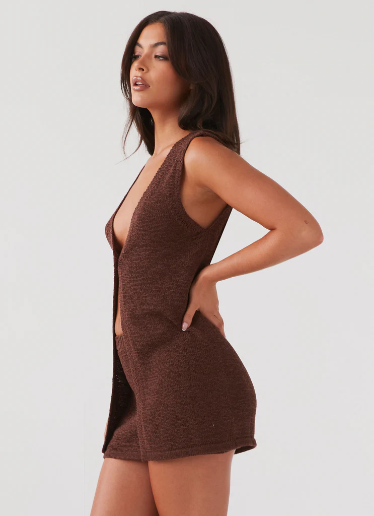 Top in maglia Capri Glow - Cioccolato
