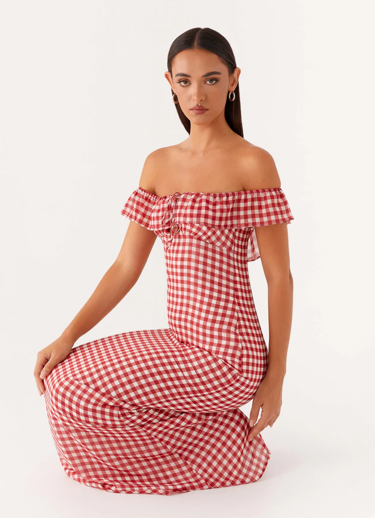 Abito Maxi Cherry Scarlet - Quadrettato Rosso