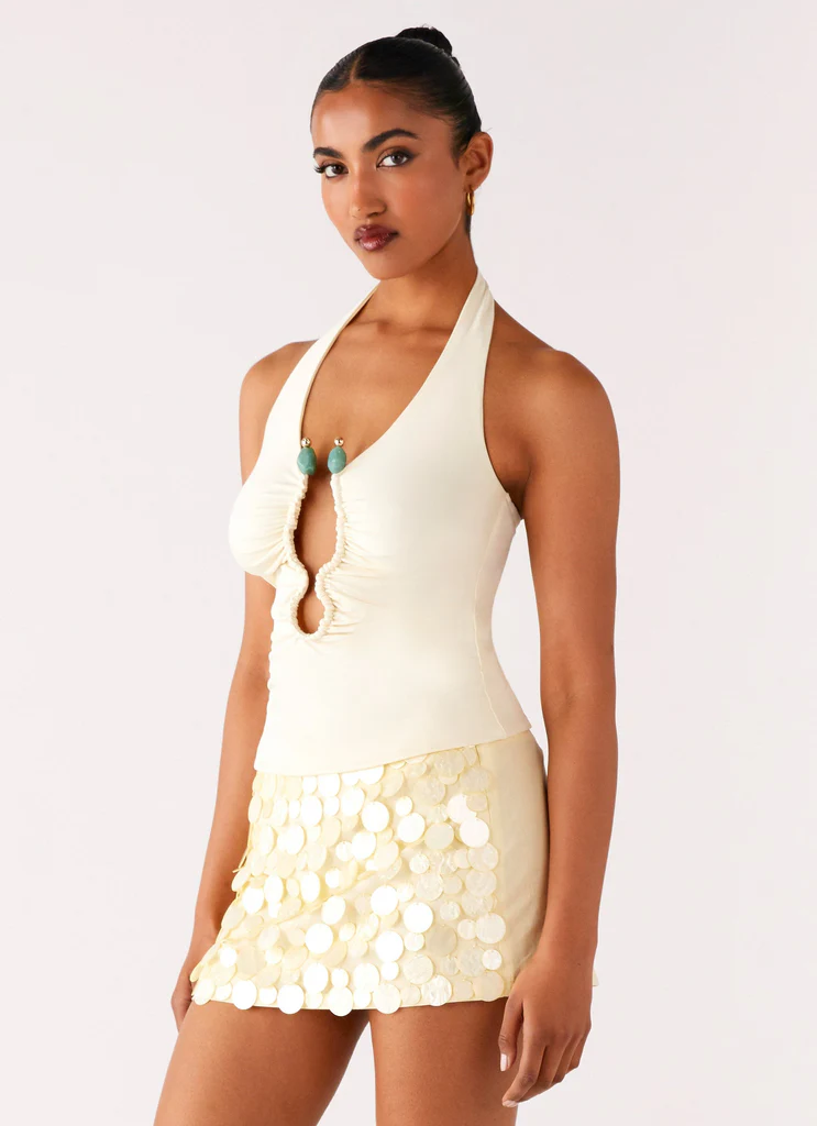 Top Diego Halter - Giallo