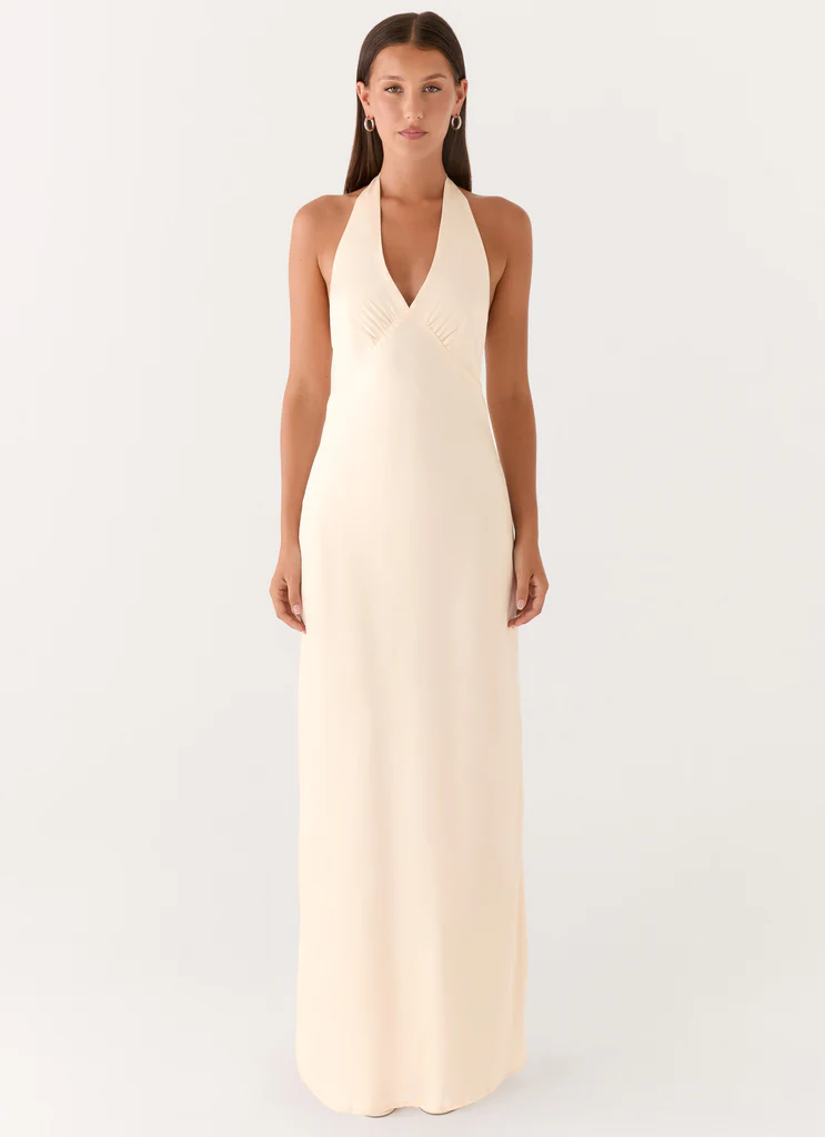 Abito Maxi in Seta Pesante - Perla