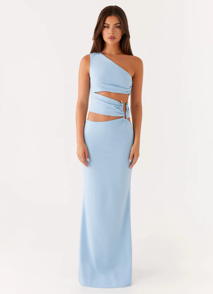 Abito Maxi con Scollatura Laylani - Blu