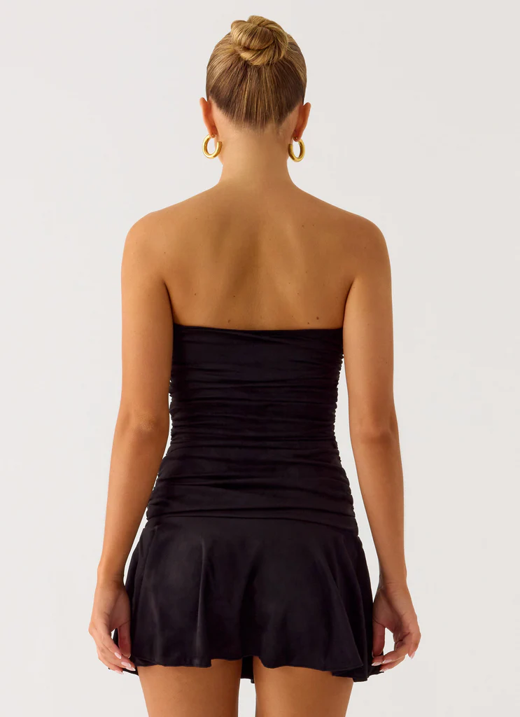 Meridella Mini Vestito Senza Spalline - Nero