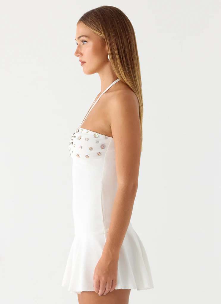 Sabelle Halter Mini Vestito - Bianco