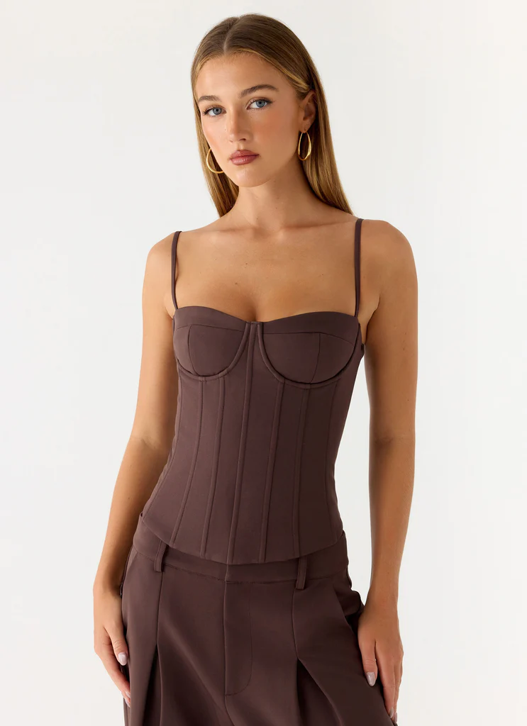 Ania Corset Top - Cioccolato
