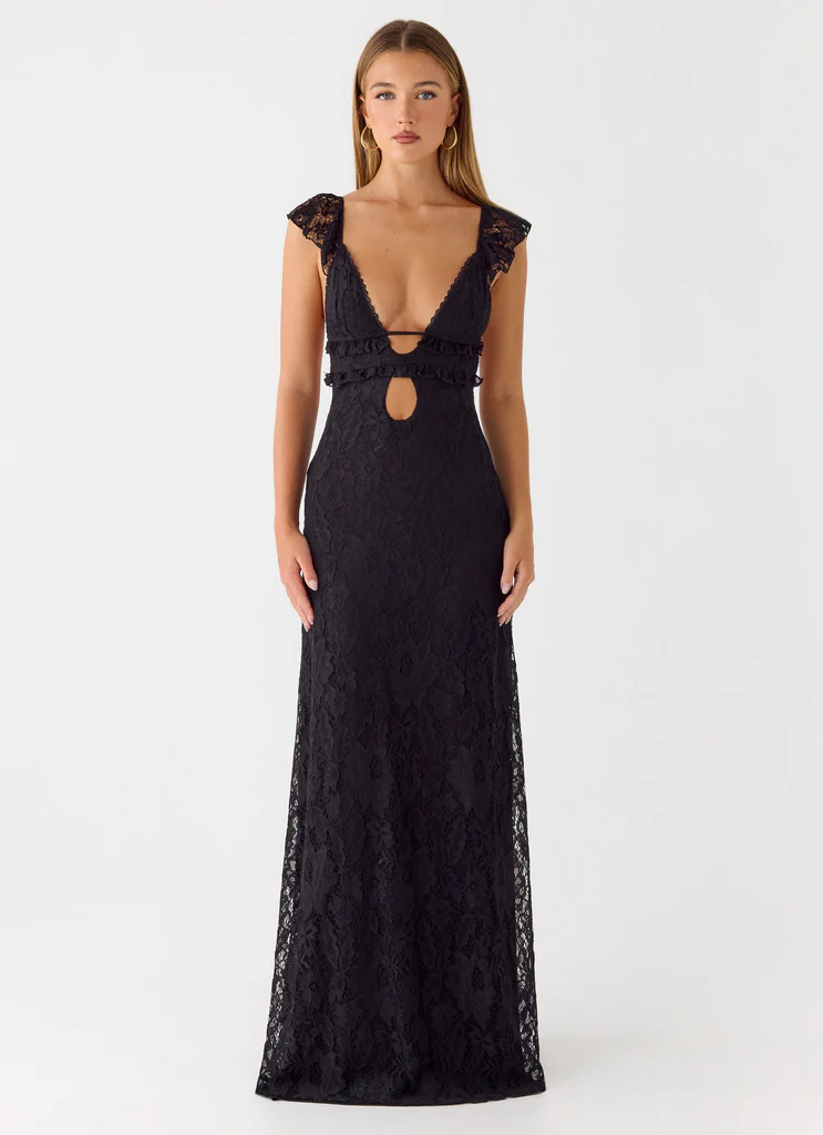 Abito Maxi in Pizzo Giulia - Nero