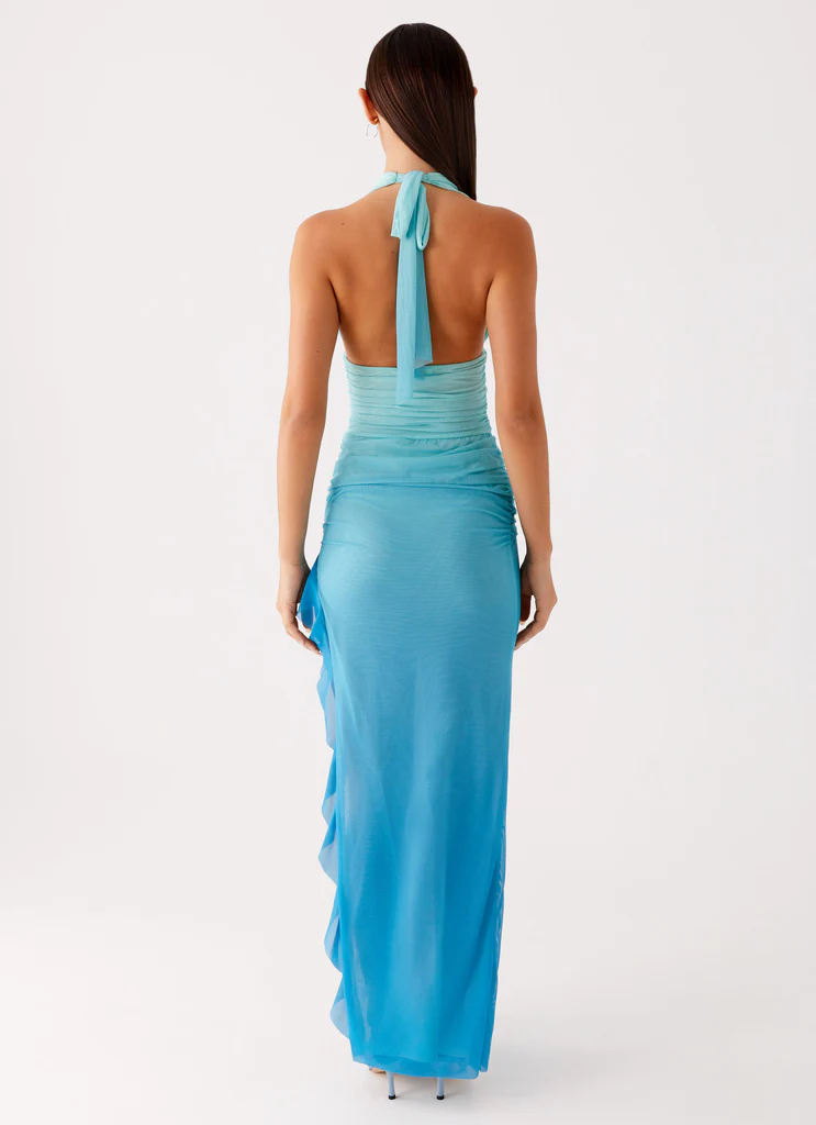 Abito Maxi Moraya a Spalline - Tonal Blu