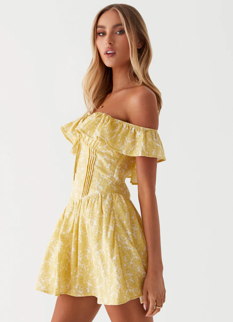 Tarryn Mini Vestito - Fiori Gialli