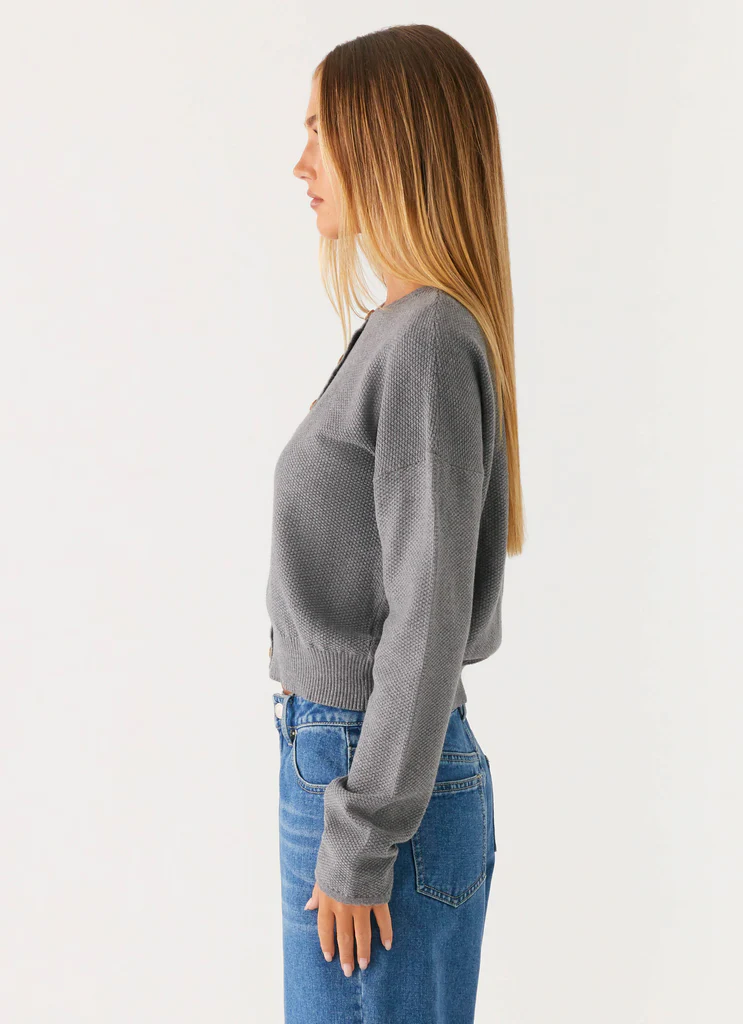 Cardigan Etty in Maglia - Grigio Scuro