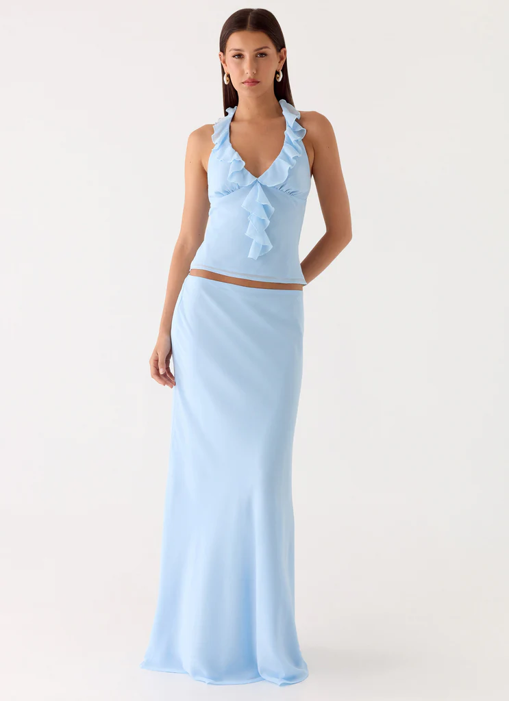 Top con Spalline Log In - Blu