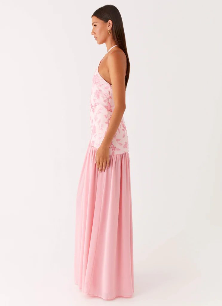 Abito Maxi con Perline Janelle - Rosa