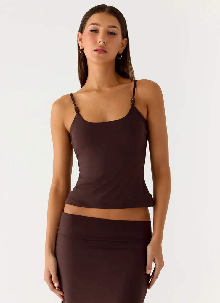 Garrix Bead Cami Top - Cioccolato