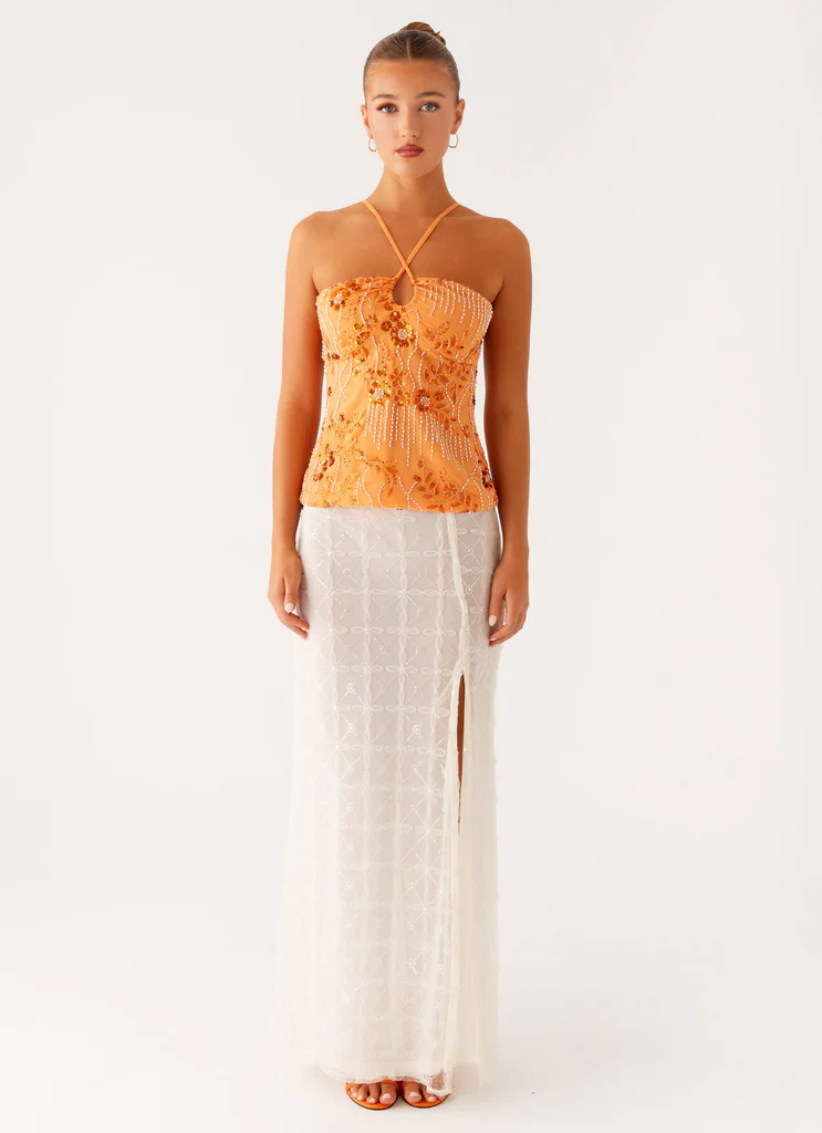 Top in Paillettes Catalina - Arancione