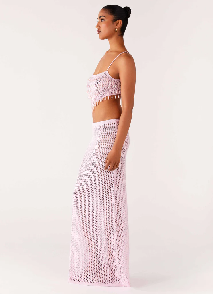 Abito Maxi in Uncinetto Shellbound - Rosa