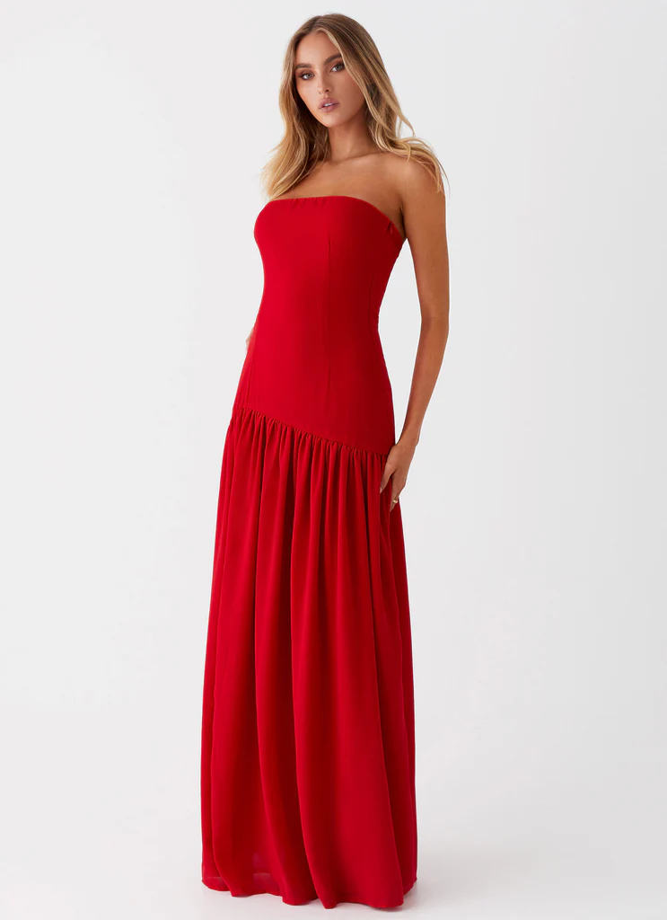 Vestito Maxi Senza Spalline Eden - Rosso