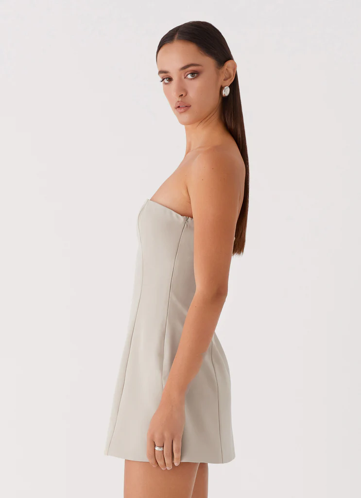 Vestito Mini Senza Spalline Ayanna - Beige