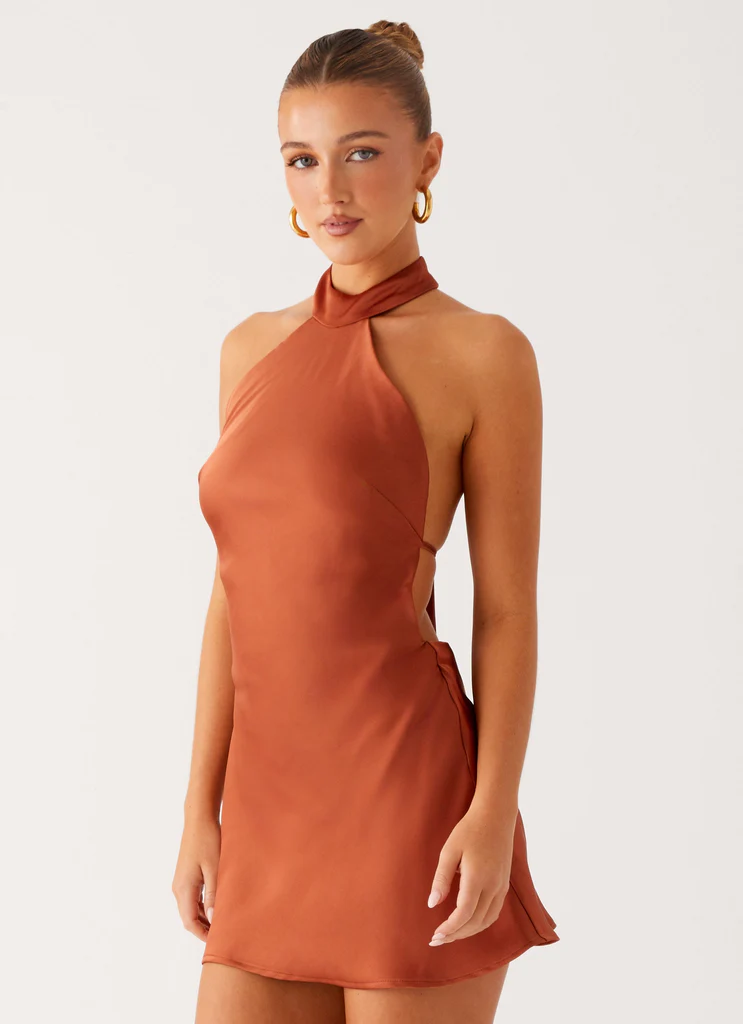 Mini Vestito Golden Dunes - Rosso Ruggine