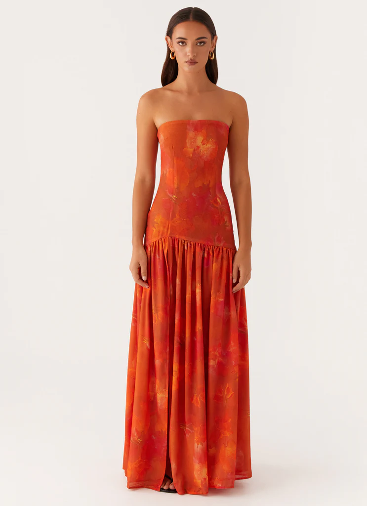 Abito Maxi Senza Spalline Eden - Amber