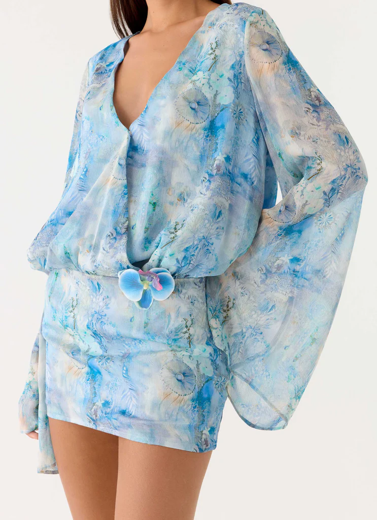 Vestito Mini Vanish Into You - Azzurro Paisley