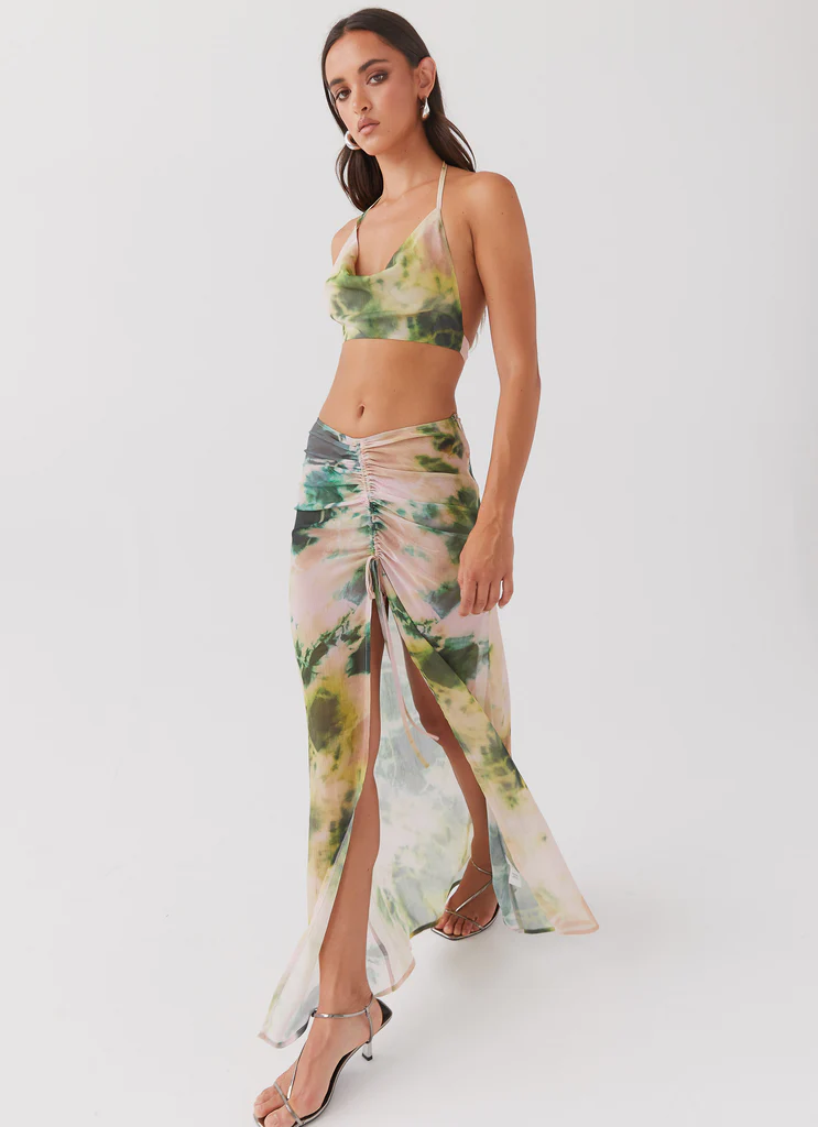 Gonna Maxi con Ruches Zenta - Foresta Pluviale