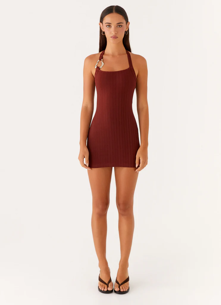 Vestito Mini A Righe Magda - Marrone